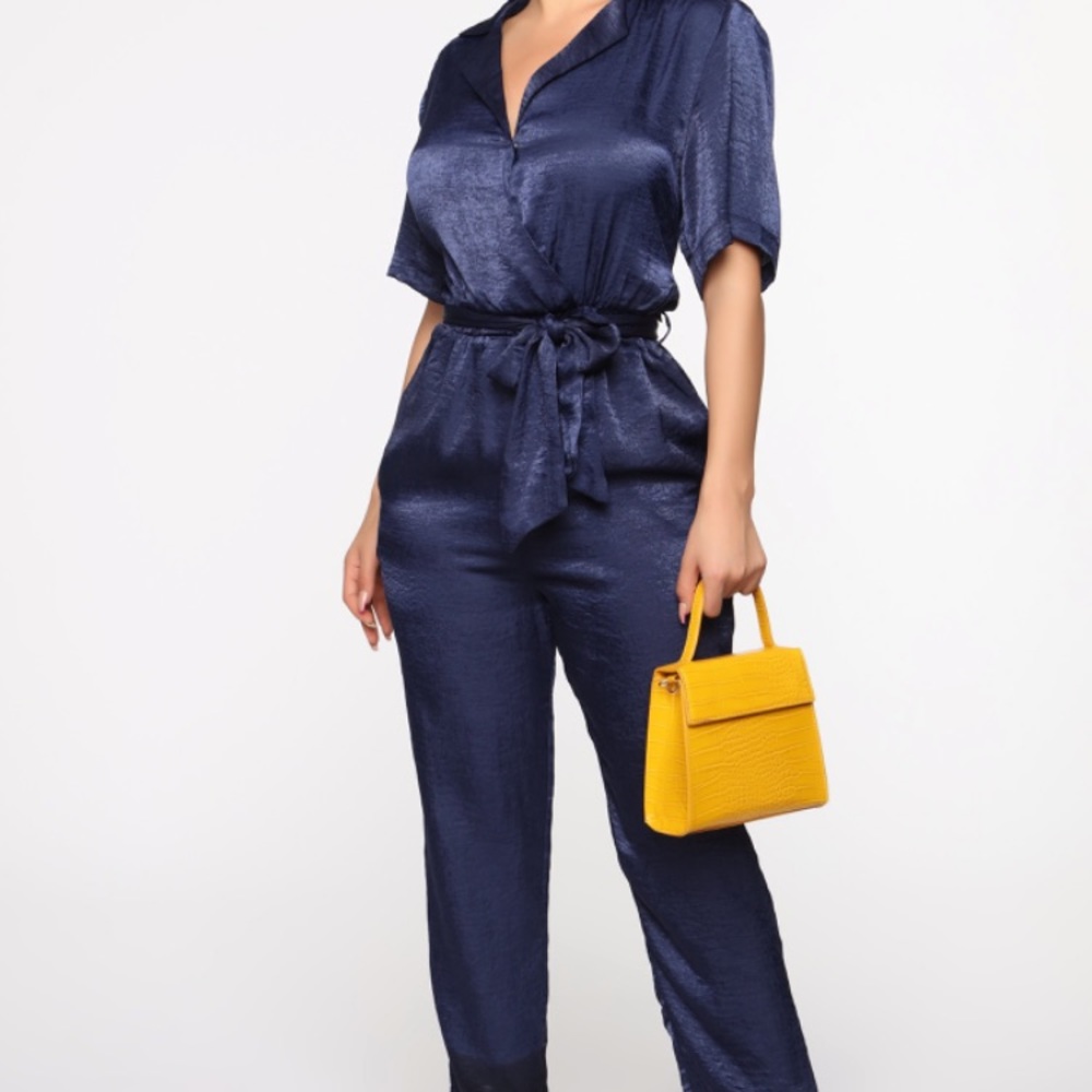 NWT Fashion nova satin jumpsuit